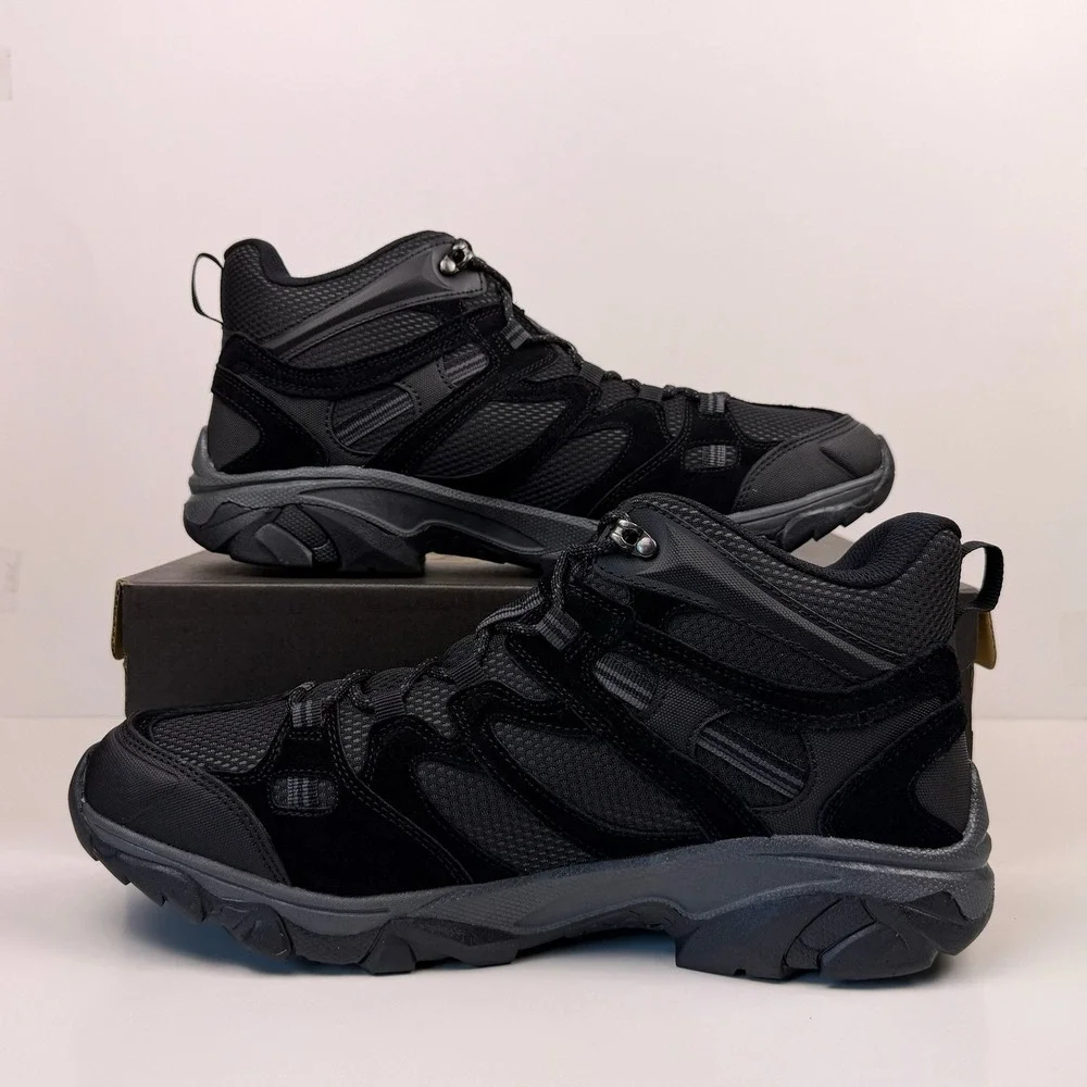 Hi-Tec Ravus Mid NWP Hiking Boot Men's Size 13 Black/Black CH80478M-BB